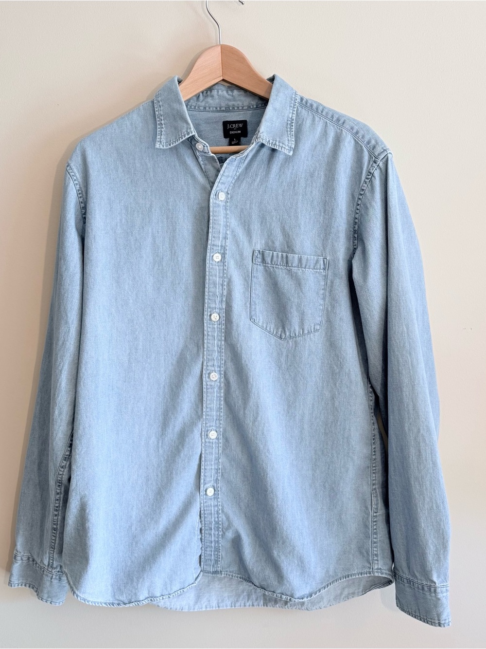 J. Crew Light Blue Denim Button-Down Shirt